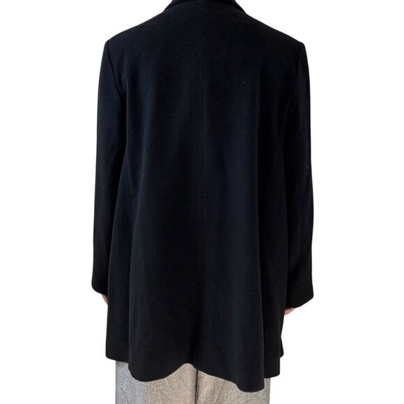 Vintage Loro Piana Fabric Womens Black 100% Wool Winter Pea Coat Jacket Sz 20 - Picture 3 of 9